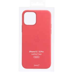 Apple Leather Backcover MagSafe iPhone 12 (Pro) - Red