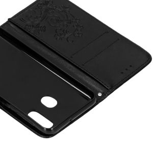 Klavertje Bloemen Bookcase Samsung Galaxy A20e - Zwart