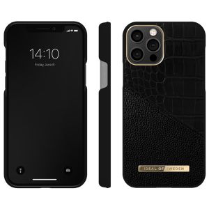 iDeal of Sweden Atelier Backcover iPhone 12 (Pro) - Nightfall Croco
