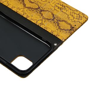 Slangenprint Bookcase iPhone 11 - Geel