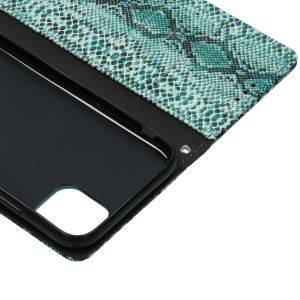 Slangenprint Bookcase iPhone 11 - Groen