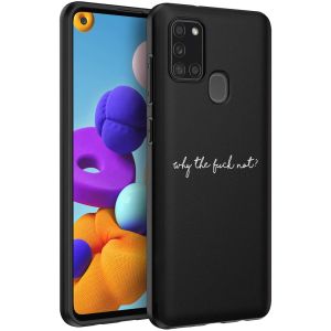 iMoshion Design hoesje Samsung Galaxy A21s - Why The Fuck Not - Zwart