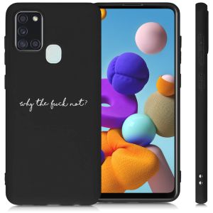 iMoshion Design hoesje Samsung Galaxy A21s - Why The Fuck Not - Zwart
