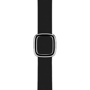 Apple Leather Band Modern Buckle Apple Watch Series 1-9 / SE - 38/40/41 mm - Maat L - Zwart