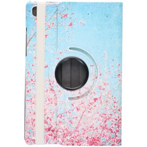 360° Draaibare Design Bookcase Galaxy Tab A7 - Roze Bloesem