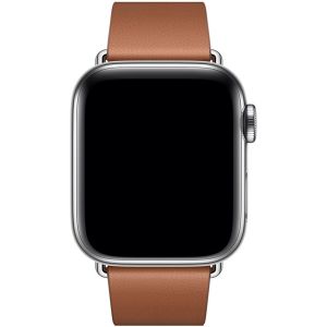 Apple Leather Band Modern Buckle Apple Watch Series 1-9 / SE - 38/40/41 mm - Maat L - Bruin