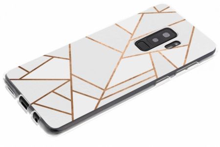 Design Backcover Samsung Galaxy S9 Plus - Grafisch Wit / Koper