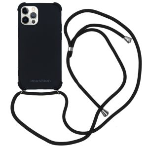 iMoshion Color Backcover met koord iPhone 12 (Pro) - Zwart