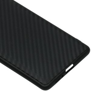 Carbon Softcase Backcover Samsung Galaxy S10 Lite - Zwart