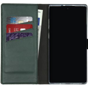 Selencia Echt Lederen Bookcase Samsung Galaxy Note 10 Plus - Groen
