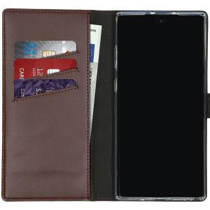 Selencia Echt Lederen Bookcase Samsung Galaxy Note 10 Plus - Bruin