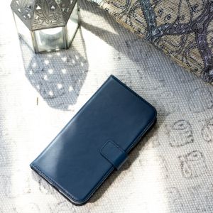 Selencia Echt Lederen Bookcase Galaxy Note 10 Plus - Blauw