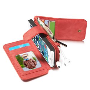 CaseMe Luxe 2 in 1 Portemonnee Bookcase iPhone 5 / 5s / SE - Rood