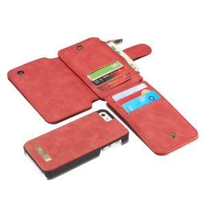 CaseMe Luxe 2 in 1 Portemonnee Bookcase iPhone 5 / 5s / SE - Rood