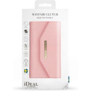 iDeal of Sweden Mayfair Clutch Velvet iPhone Xs / X - Roze