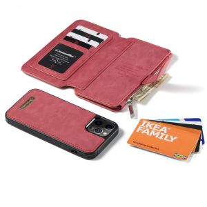 CaseMe Luxe 2 in 1 Portemonnee Bookcase iPhone 12 Pro Max - Rood
