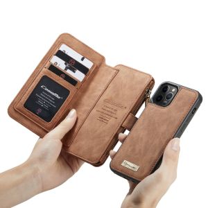 CaseMe Luxe 2 in 1 Portemonnee Bookcase iPhone 12 Pro Max - Bruin