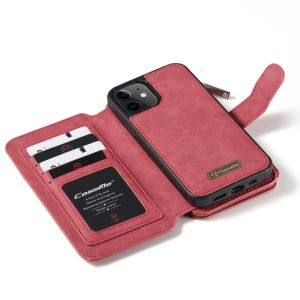 CaseMe Luxe 2 in 1 Portemonnee Bookcase iPhone 12 Mini - Rood