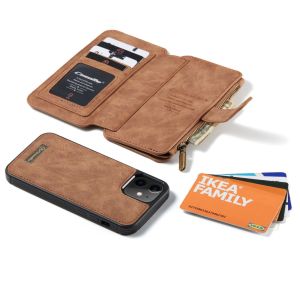 CaseMe Luxe 2 in 1 Portemonnee Bookcase iPhone 12 Mini - Bruin