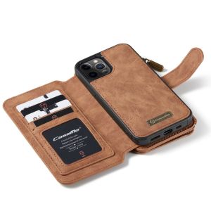 CaseMe Luxe 2 in 1 Portemonnee Bookcase iPhone 12 (Pro) - Bruin