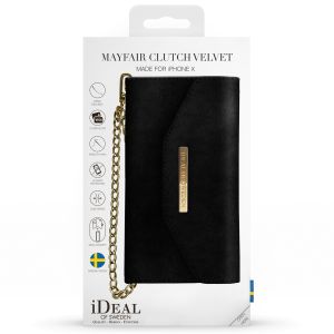iDeal of Sweden Mayfair Clutch Velvet iPhone Xs / X - Zwart