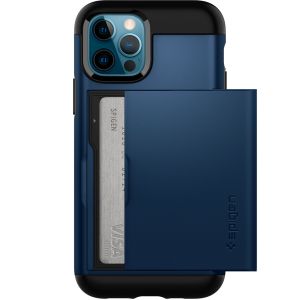 Spigen Slim Armor CS Backcover iPhone 12 (Pro) - Donkerblauw