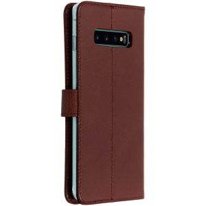 Valenta Leather Bookcase Samsung Galaxy S10 Plus - Bruin