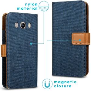 iMoshion Luxe Canvas Bookcase Samsung Galaxy J5 (2016) - Donkerblauw