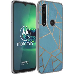 iMoshion Design hoesje Motorola Moto G8 Power - Grafisch Koper / Blauw