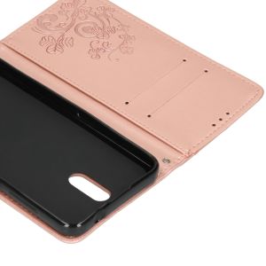 Klavertje Bloemen Bookcase Nokia 2.3 - Rosé Goud