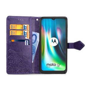 Mandala Bookcase Motorola Moto E7 Plus / G9 Play - Paars