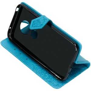Mandala Bookcase Motorola Moto G7 Play - Turquoise