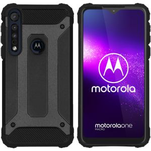 iMoshion Rugged Xtreme Backcover Motorola One Macro - Zwart