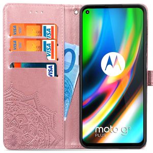 Mandala Bookcase Motorola Moto G9 Plus - Rosé Goud