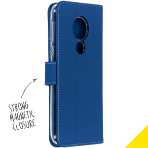 Accezz Wallet Softcase Bookcase Moto G7 Power - Donkerblauw