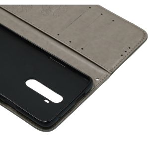 Klavertje Bloemen Bookcase OnePlus 7T Pro - Grijs
