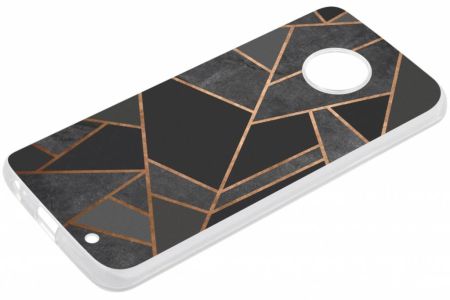 Design Backcover Motorola Moto G6 Plus - Grafisch Zwart / Koper