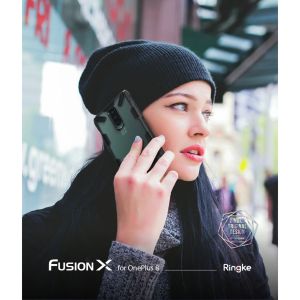 Ringke Fusion X Backcover OnePlus 8 - Zwart