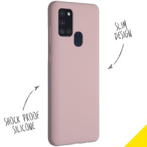 Accezz Liquid Silicone Backcover Samsung Galaxy A21s - Roze