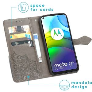 iMoshion Mandala Bookcase Motorola Moto G9 Power - Grijs