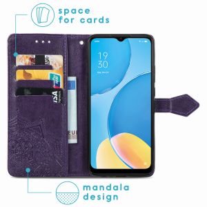 iMoshion Mandala Bookcase Oppo A15 - Paars