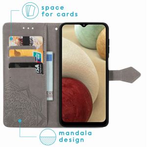 iMoshion Mandala Bookcase Samsung Galaxy A12 - Grijs