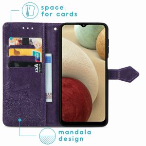 iMoshion Mandala Bookcase Samsung Galaxy A12 - Paars
