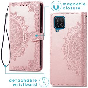iMoshion Mandala Bookcase Samsung Galaxy A12 - Rosé Goud