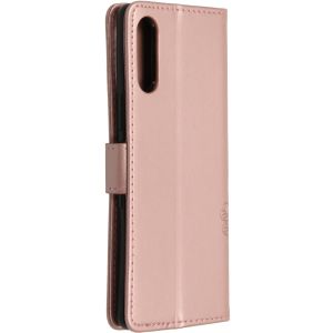 Klavertje Bloemen Bookcase Sony Xperia L4 - Rosé Goud