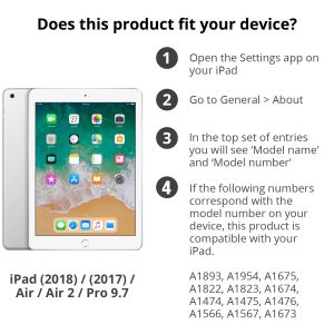 PanzerGlass Privacy Protector iPad 6 (2018) 9.7 inch / iPad 5 (2017) 9.7 inch / Air 1 (2013) / Air 2 (2014) / Pro 9.7 (2016)