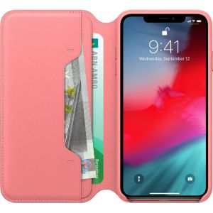 Apple Leather Folio Bookcase iPhone Xs Max - Peony Pink