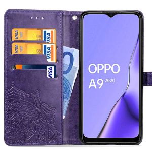 Mandala Bookcase Oppo A5 (2020) / A9 (2020) - Paars