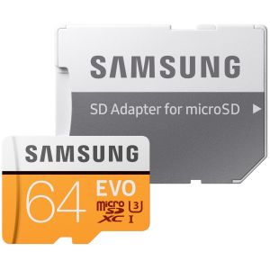 Samsung 64GB EVO microSDXC geheugenkaart klasse 10 + adapter
