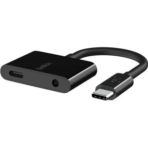 Belkin RockStar Adapter USB-C Charge + 3,5 mm Audio - Zwart
